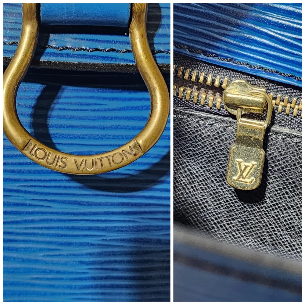 LOUIS VUITTON Epi Saint Cloud GM Shoulder Bag Blue